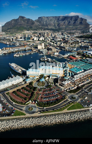 Luftbild von der Victoria Alfred Waterfront eines Kapstadt Stockfoto