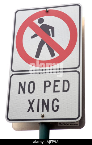 Keine Fußgängerüberweg Verkehrszeichen in einer Straße von Seward Alaska Stockfoto