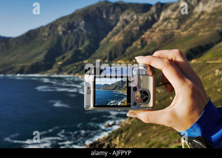 Tourist, ein Bild von den atemberaubenden Blick über den Atlantik-Cape Town-Südafrika Stockfoto