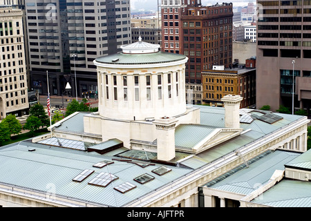 Luftaufnahme der Ohio Statehouse Hauptstadt Gebäude in Columbus OH Stockfoto