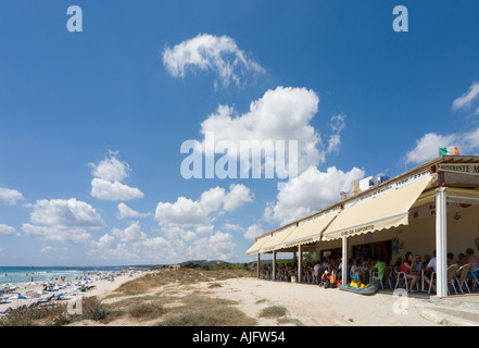 Restaurant am Strand bei Son Bou, Menorca, Balearen, Spanien Stockfoto