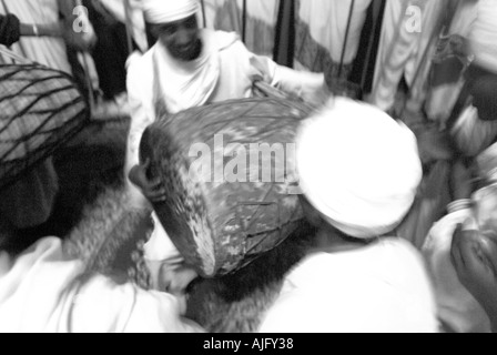 Lalibela Bet Medhane Alem Ostern Zeremonie in der Kirche Stockfoto