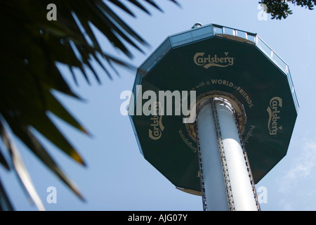 Carlsberg Sky Tower feste Antenne Fahrgeschäft Insel Sentosa Singapur Stockfoto