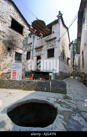 Antike Brunnen Architektur Stadt Dorf Wuyuan County Jiangxi Provinz China Stockfoto