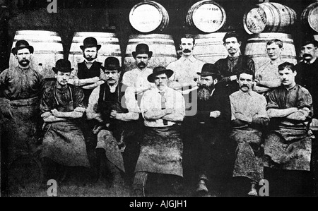 Brauerei Coopers, späten viktorianischen Foto von den Lauf-Machern im Werk Guinness in Dublin Stockfoto