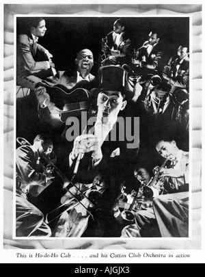 Cab Calloway und The Cotton Club Orchestra 1934 Foto aus dem Programm für die 1934 London residency Stockfoto