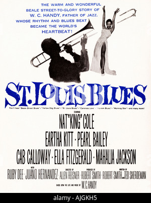 St Louis Blues Poster für die 1958 Warm und wunderbar Beale Street zu Herrlichkeit Geschichte des WC praktisch Vater des Jazz Stockfoto