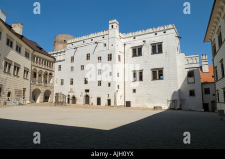 Innenhof des Schlosses in Jindrichuv Hradec, Tschechische Stockfoto