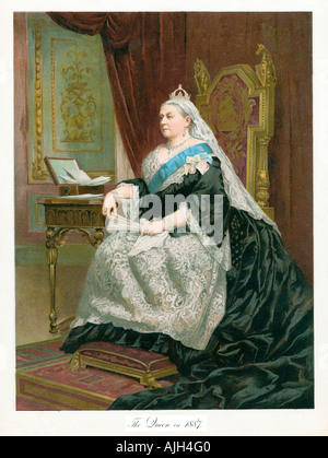 Königin Victoria im Jahre 1887, Porträt aus einer Souvenir-Publikation anlässlich der goldenes Jubiläum der Königin-Kaiserin Stockfoto
