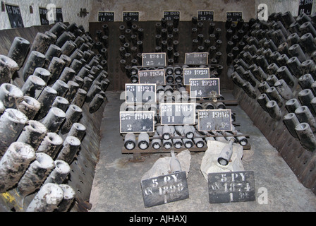 Champagner-Keller, Domaine Pommery Monopole, Reims, Marne, Champagne-Ardenne, Frankreich Stockfoto