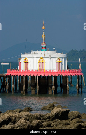 Pier Buddhistentempel Ko Phayyam Insel Thailand Stockfoto