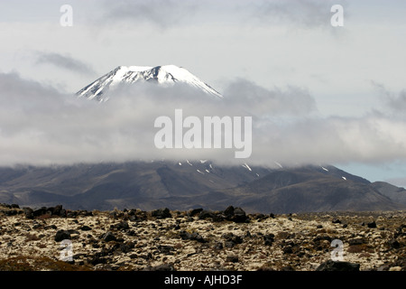 Mystische Mt Ngauruhoe Tongariro National Park Nordinsel Neuseeland Stockfoto