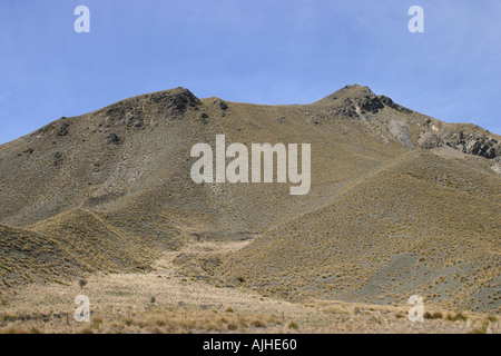 Lindis Pass golden Grasbüschel Rasen Land Südinsel Neuseeland Stockfoto