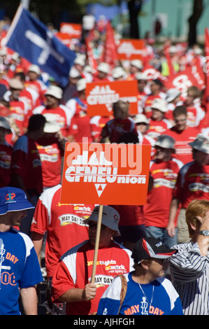 Anti-Howard Workchoices Union Rallye Brisbane Australien 2007 Stockfoto