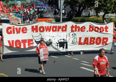 Anti-Howard Workchoices Union Rallye Brisbane Australien 2007 Stockfoto