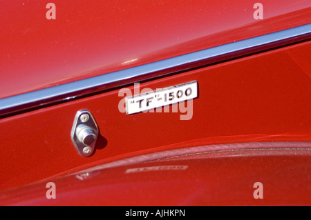 MG TF 1500 Oldtimer Sportwagen Detail Abzeichen Stockfoto