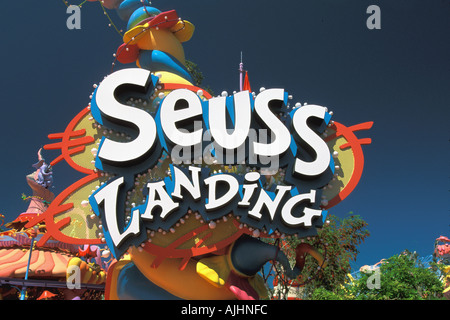 Orlando FL Florida Universal Islands of Adventure Seuss Landing melden Sie helle Farben Stockfoto