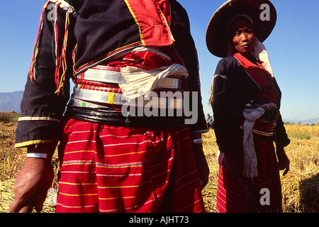 In der Nähe von Kengtung ethnische Leute der Palaung im Bereich Stockfoto