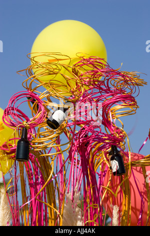 Dekorationen am Strand von Fête des Vendanges Banyuls Sur Mer, Frankreich Stockfoto