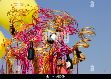 Dekorationen am Strand von Fête des Vendanges Banyuls Sur Mer, Frankreich Stockfoto