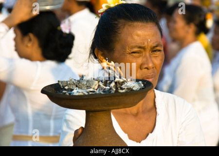 Pura Pechmarie Feier am Ulun Tanjung Hindu Tempel Seminyak Bali Indonesien Stockfoto