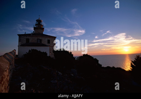 Fernsehreihe Dalmatien Susac 08 08 2007 Leuchtturm Im Abendlicht | Kroatien Dalmatien Susac 08 08 2007 Leuchtturm im Abendlicht Stockfoto