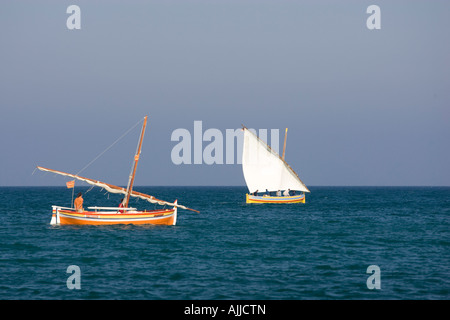 Katalanischen Fischerboote Fête des Vendanges Banyuls Sur Mer Frankreich Stockfoto