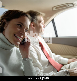 Geschäftsleute in einem taxi Stockfoto