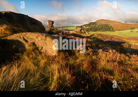 Ramshaw Rock und Henne Cloud der Rotaugen-Staffordshire UK Stockfoto