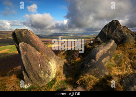 Shutlinsloe Blick vom Ramshaw Felsen an der Schaben Staffordshire, Peak District National Park. UK Stockfoto