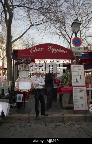 Chez Eugene Restaurant Montmartre Paris Stockfoto