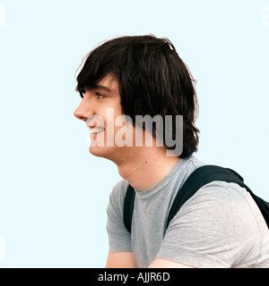 Profil von einem lächelnden Mann Stockfoto