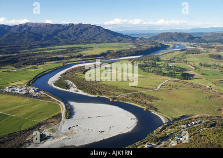 Grey River in der Nähe von Greymouth Westküste Südinsel Neuseeland Antenne Stockfoto