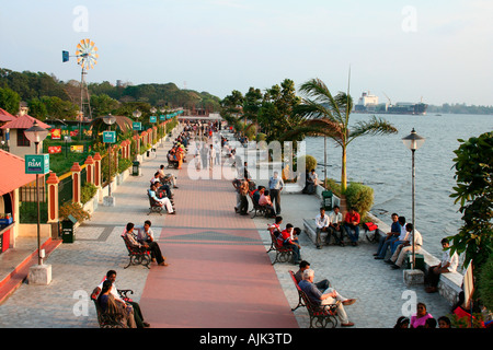 Eine Abendstimmung aus Marine Drive, Cochin, Kerala, Indien Stockfoto