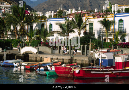 Fishermens Hafen Puerto de Mogan Gran Canaria Kanaren Spanien Stockfoto