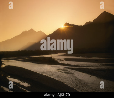 AT - TYROL: Sonnenuntergang im Lechtal Stockfoto