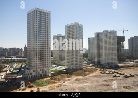 Beijing, die Altstadt ist ersetzt Bt das neue Büro Buildingwhich Jianwai SOHO einen neuen Geschäftsviertel in Peking Stockfoto