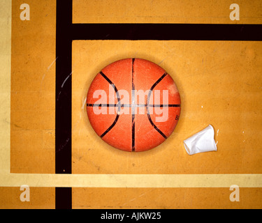 Basketball am Gericht Stockfoto