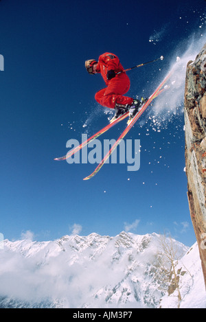 Skifahren in Snowbird Ski Resort in Utah in der Nähe von Salt Lake City Stockfoto