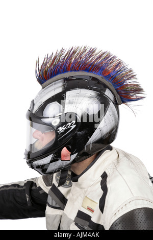 Quod Biker mit Helm Stockfoto