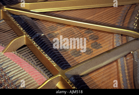 Blick ins Innere eines Steinway piano Stockfoto