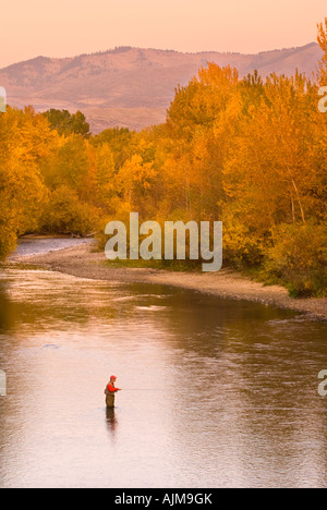 Idaho Boise Mann Fischer angeln Wasser Fall river Stockfoto