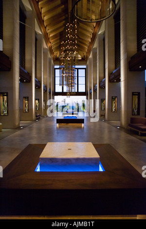 Der Cove Atlantis-Lobby bei Sonnenuntergang Paradies Insel Nassau Bahamas Stockfoto