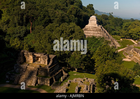 Templo de Las Inscripciones Maya-Stätte von Palenque Chiapas Provinz Mexiko 2005 Stockfoto