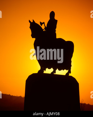 Schottland, Stirling, Bannockburn, Statue von König Robert the Bruce Stockfoto