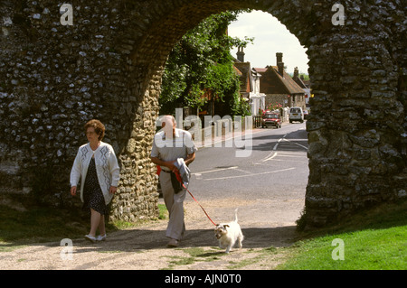 Sussex Pevensey Dorf von der Burg Stockfoto