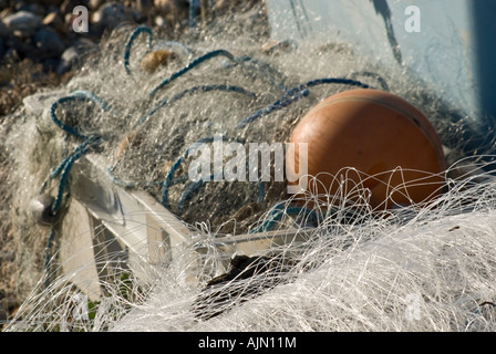 Seaside Schutt Netze Seil hin-und Herbewegungen Stockfoto