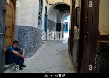 JUNGE BLAU Stockfoto