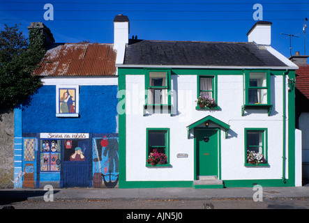 Bemalten Häusern, Kinvara, Galway, Irland Stockfoto