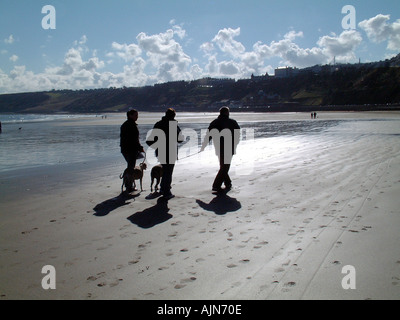 Fuß auf den Südstrand in Scarborough, North Yorkshire, England Stockfoto